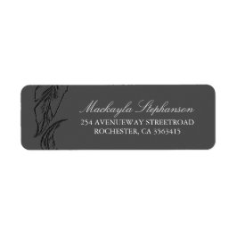 Etiqueta Casamento Elegante de Penas de cinza