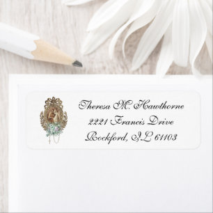 Etiqueta Casamento Elegante Floral Virgem Maria José