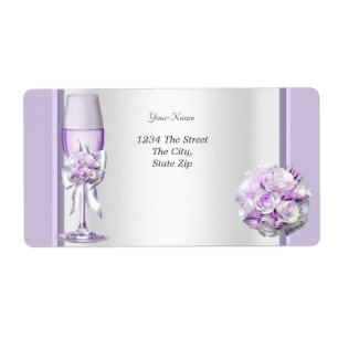 Etiqueta Casamento Elegante Lavanda Roxo Lilás 3