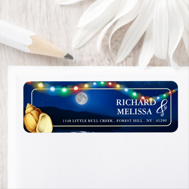 Etiqueta Casamento Elegante Moonlit Beach (Insitu)