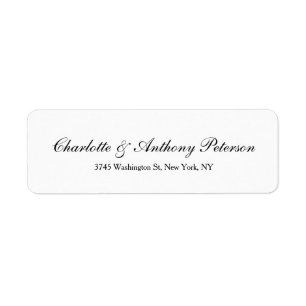 Etiqueta Casamento Elegante Script Criativo Black White Fam