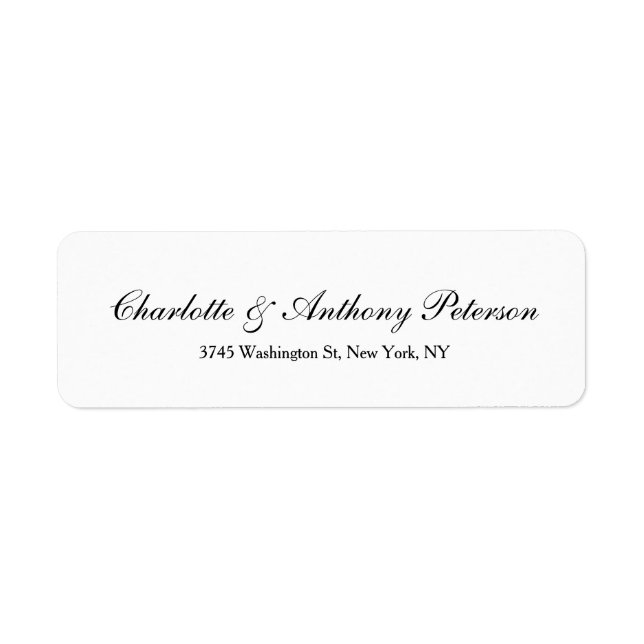 Etiqueta Casamento Elegante Script Criativo Black White Fam (Frente)