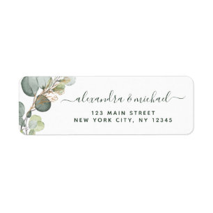 Etiqueta Casamento Elegante Suculento Eucalyptus Greenery