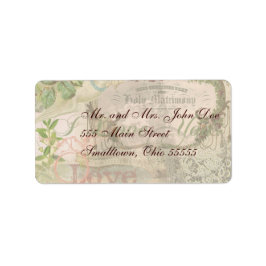 Etiqueta Casamento Elegante Vintage Antigo Casamento Antigo