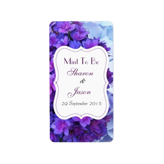 Etiqueta Casamento Favorece Letras Doces Mint (Frente)