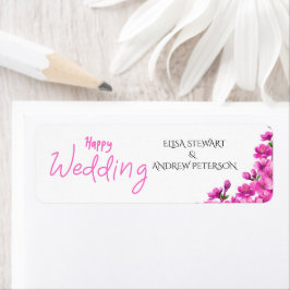 Etiqueta Casamento Feliz Romântico Floral Casamento