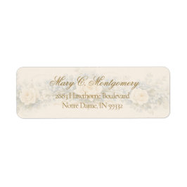Etiqueta Casamento Floral Azul e Branco Elegante