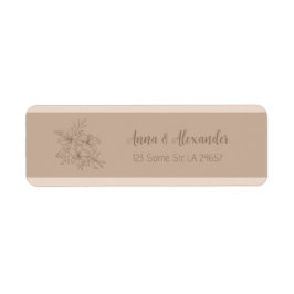 Etiqueta Casamento Floral Bege Elegante