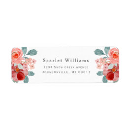 Etiqueta Casamento Floral de Blush e Burgundy Watercolor