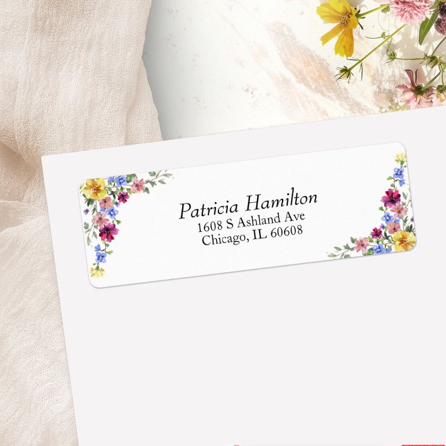Etiqueta Casamento Floral de Flor Silvestre Boho (Criador carregado)