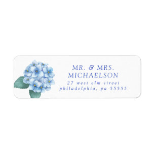 Etiqueta Casamento Floral de Hydrangea Azul