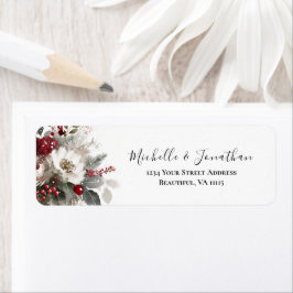 Etiqueta Casamento Floral De Inverno De Natal De Silver Ver