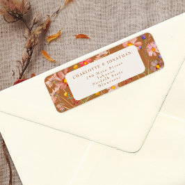 Etiqueta Casamento Floral de Outono Boho
