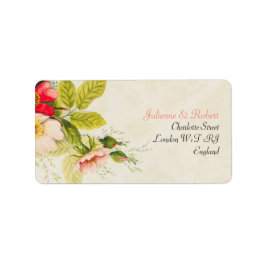Etiqueta Casamento Floral de Rosas de Blush Vintage