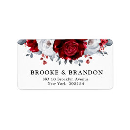 Etiqueta Casamento Floral Metálico Real de Prata Branca