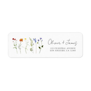 Etiqueta Casamento Floral Mínimo de Orgulho gay LGBTQ de Fl