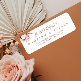 Etiqueta Casamento Floral Moderno da Bohemian Watercolor