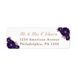 Etiqueta Casamento floral moderno floral azul-de-cobre e me