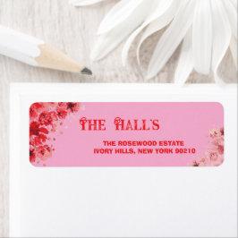 Etiqueta Casamento Floral Rosa Romântico