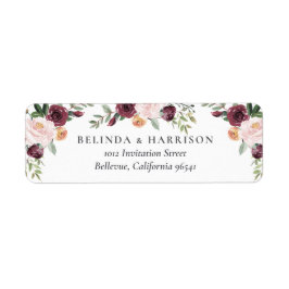 Etiqueta Casamento Floral Rosa-Rosa-Rosa-Blush-Charm-Burgun