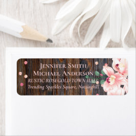 Etiqueta Casamento Floral Rustic Dusty Rosa Rosa