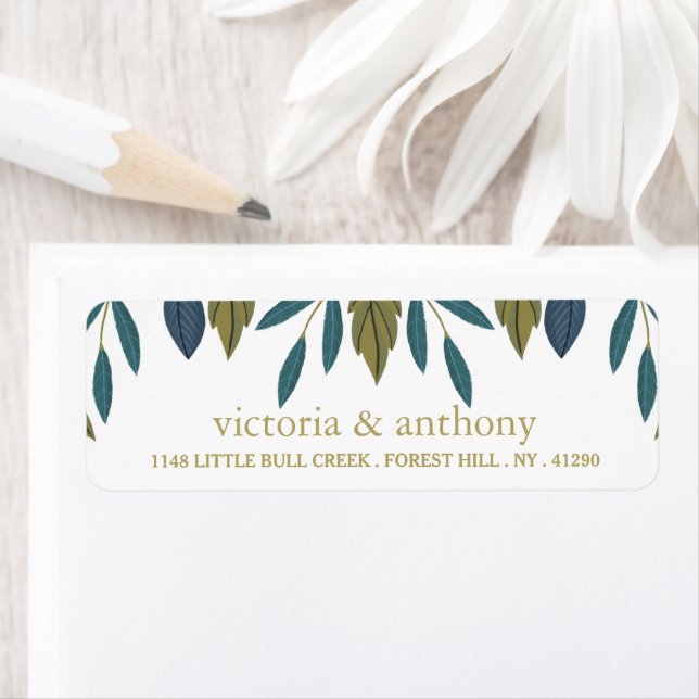 Etiqueta Casamento Floral Rustic Leaf (Insitu)