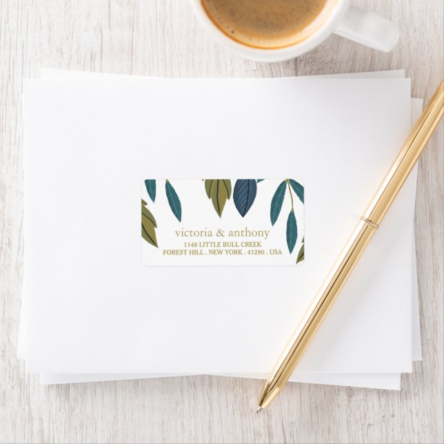 Etiqueta Casamento Floral Rustic Leaf (Insitu)