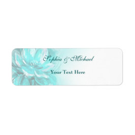 Etiqueta Casamento floral turquesa elegante