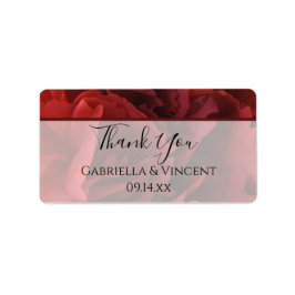 Etiqueta Casamento Floral Vermelho Obrigado Marcas Favoráve