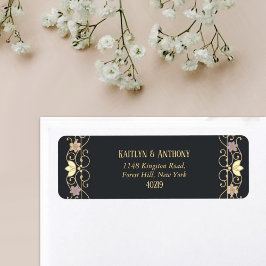 Etiqueta Casamento Floral Vintage Elegante Rococó Revival