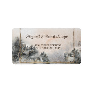 Etiqueta Casamento Floresta Árvore Bosque