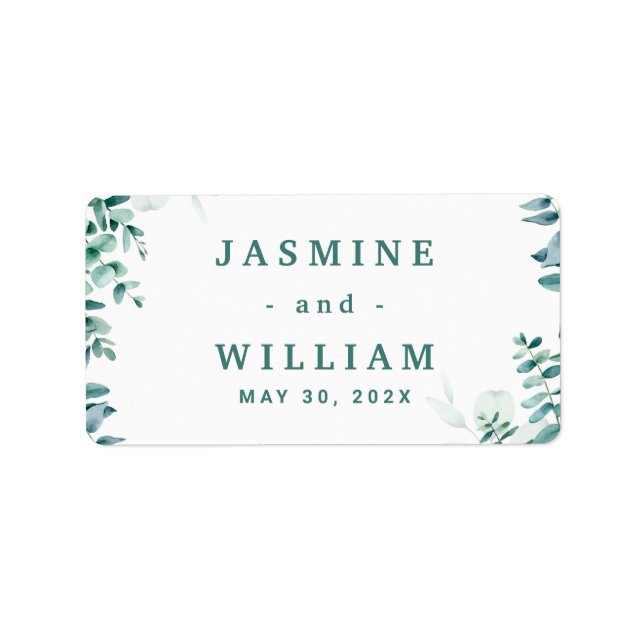 Etiqueta Casamento Fronteiriço da Praça Greeneryptus (Frente)