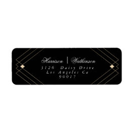Etiqueta Casamento Geométrico Deco Gatsby do Diamante Negro