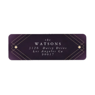 Etiqueta Casamento Geométrico Deco Gatsby, Dourado Diamond