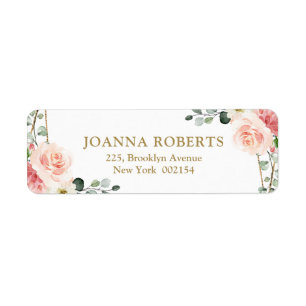 Etiqueta Casamento Geométrico Dourado Rosa Esbranquiçado