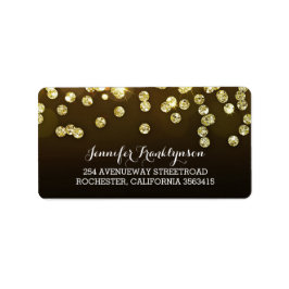 Etiqueta Casamento Glitter de Diamantes Dourados