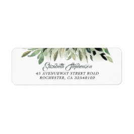 Etiqueta Casamento Greenery Watercolor