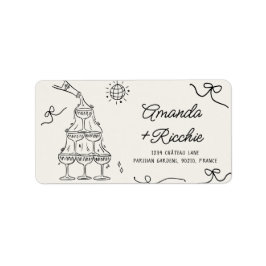 Etiqueta Casamento Imporal Retrópico Retrô Francês Retrato