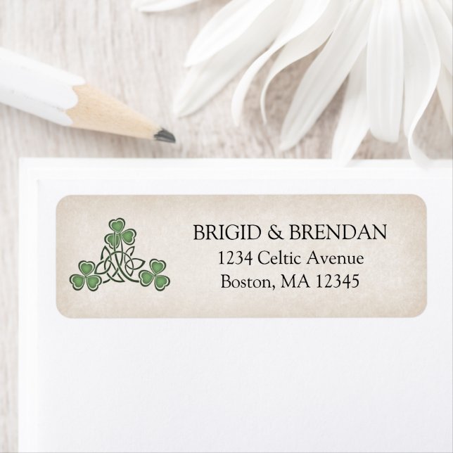 Etiqueta Casamento Irlandês do Dia de São Patrício (Insitu)