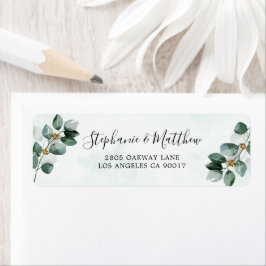 Etiqueta Casamento Legante Eucalyptus Foliage Watercolor