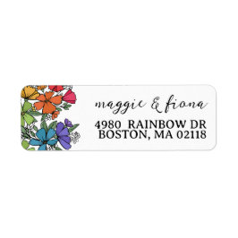 Etiqueta Casamento LGBT das Flores Arco-Íris