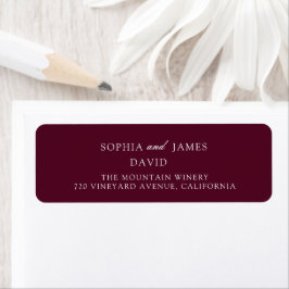 Etiqueta Casamento Minimalista Elegante Burgundy