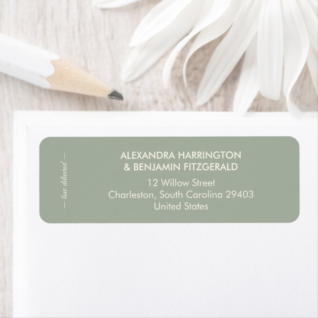 Etiqueta Casamento Minimalista Moderno | Atemporal em Verde (Insitu)