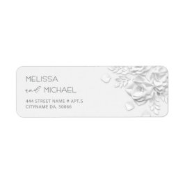 Etiqueta Casamento Minimalista Rosas Recortadas em Papel Br