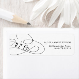 Etiqueta Casamento Mínimo do Script de Rico Moderno "Nós Fa
