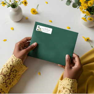 Etiqueta Casamento Mínimo Elegante da Árvore Floral do Lemo