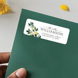 Etiqueta Casamento Mínimo Elegante da Árvore Floral do Lemo