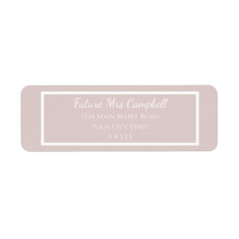 Etiqueta Casamento moderno Blush cor-de-rosa Futuro Sra. En