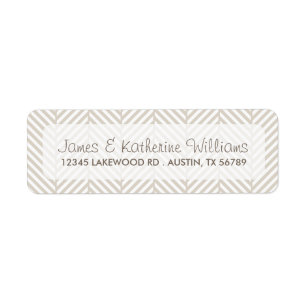 Etiqueta Casamento moderno de Chevron de Herringbone bege
