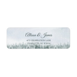 Etiqueta Casamento Moderno de Inverno na Floresta